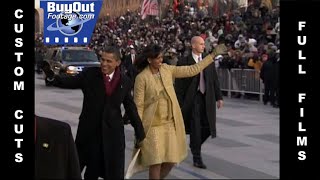 President Barack Obama Inaugural Parade 2009 Vintage Stock Footage