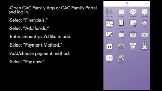 Adding money to lunch account in CAC Family App