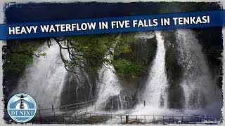 Heavy waterflow in Five falls in Tenkasi | Dt Next