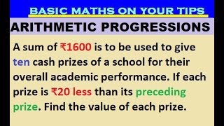 A sum of ₹1600 is to be used to give ten cash prizes of a school for their overall academic...