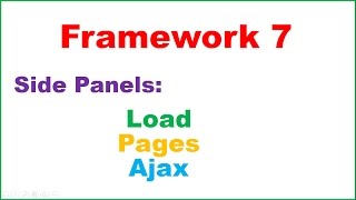 Framework 7 Ep.06 : Swipe Side Panels - Navigate Pages via Ajax