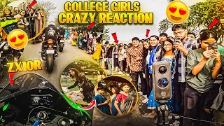 Going College On My Kawasaki Zx10r | Cute Girl Reaction 😍