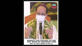 Homily for Tuesday of the 8th  Week in Ordinary Time,