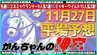 【11月27日土曜日平場予想】東京イン伸び前残り❗️先週大フィーバー！！展開と馬場から激走穴馬を大発掘❗️❗️一撃回収スタイル炸裂！！🔥がんちゃんの神穴🔥🔥