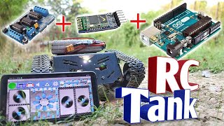 DIY Arduino Bluetooth RC Tank/Car l293d Shield+Arduino+hc-05+Devastator रिमोट कंट्रोल कार बनाये ।