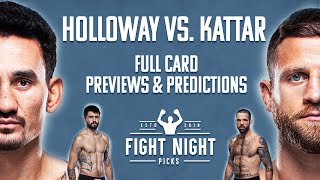 UFC Fight Night: Holloway vs. Kattar Full Card Predictions