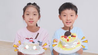 Chenchen and yuxi making cake 雨熙姐姐做蛋糕