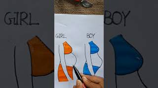 boy vs girl👌#drawing #youtubeshorts #art #shorts #reels