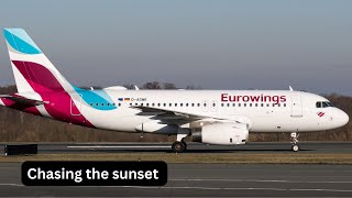 ✈ Trip report | Eurowings A319 | Chasing the sunset  | Dusseldorf - Manchester   ✈