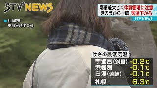 「ダウンジャケット引っ張り出した」最高気温差１６℃超　暖気一転寒いよ北海道　朝は氷点下も