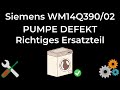 Siemens WM14Q39002 Fehlercode E18 F18 Pumpe Defekt Ersatzteil Tauschen, Wechseln Waschmaschine