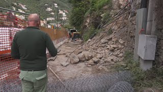 A Zoagli iniziati i lavori lungo l'Aurelia per sistemare il muro franato a febbraio