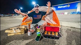 Camping OVERNIGHT in Walmart Parking Lot!!! (SKETCHY)
