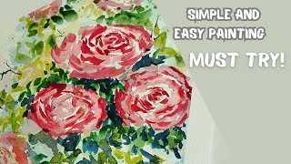 How to paint flowers in watercolour| watercolor Painting tutorial| step by step| @SunilLinusDe