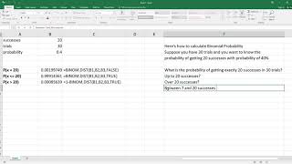 How to Calculate Binomial Probability in Excel. [HD]