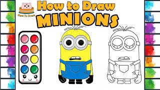 How to Draw Minion step by step easy | Minion Drawing for kids | HOW TO DRAW