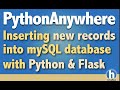 13 - Inserting new records into mySQL database with Python & Flask