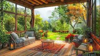 Weekend Garden Jazz ☕ Calm Jazz Music \u0026 Peaceful Coffee Porch Ambience for Work, Study