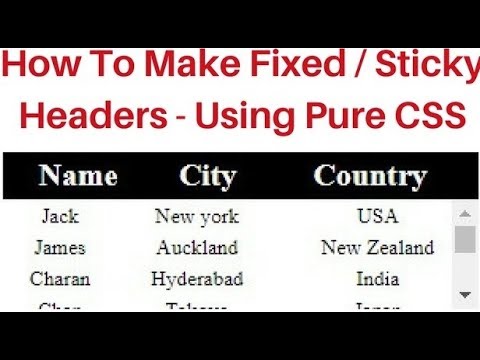 How To Make Pure CSS Scrollable Table Fixed Header With Scrolling How To Make Pure CSS Scrollable Table Fixed Header With Scrolling