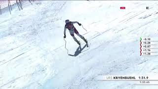 Kitzbuhel, la terribile caduta dello svizzero Kryenbuehl: si sbilancia all'ultimo salto a 145 km/h