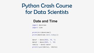 16 Python Crash Course for ML - Working with Date and Time | ML for Data Science