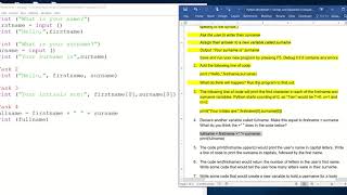 Python - Worksheet 1 - Strings and variables vid 2