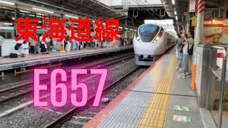 東海道線を行くE657系特急伊東按針祭花火大会号グリーン車に乗車‼︎