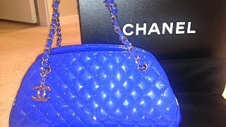 Unboxing Chanel Mademoiselle Patent Leather Bowling Purse Haul