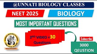 Biology series for NEET 2025/VVI BIOLOGY FOR 2025 NEET/ 12TH IMPORTANT BIOLOGY QUESETION