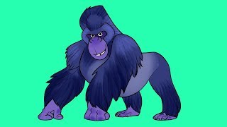 Learn Wild Animals | Gorilla video for kids| Jungle Zoo Animals Turn and Learn