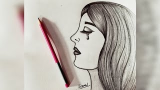 Sad Girl Drawing| How toh draw a Crying Girl| Essy Crying Girl tutorial|