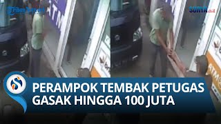 VIDEO DETIK-DETIK Perampok Tembak PETUGAS PENGISI UANG di ATM, Berhasil Bawa Kabur  Uang 100 JUTA!