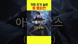 가장 인기 있는 롤 챔피언 #롤챔스 #LOL