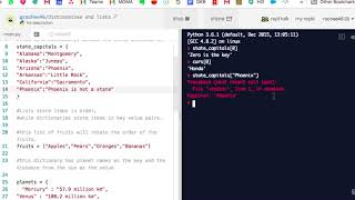Breaking code - dictionaries and lists