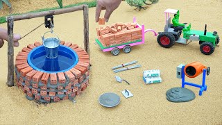 DIY mini truck building brick filled well water science project