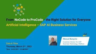 From NoCode to proCode - The Right Solution for Everyone - SAP AI Business Services
