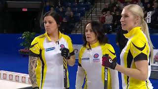 #scotties2017 [1v2-9E] Englot (MB) vs Homan (ON): Never give up! Super Sweeper Joanne Courtney!!