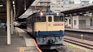 ジョイント音最高！【単機回送】国鉄EF65形2000番台2087号機（赤プレート・国鉄色）が単機で大宮駅をかなり高速通過するシーン（臨8876レ・新A57・石油返空）2022.6.18