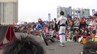 【MSJ2015】HONDA トライアルバイクショー　SuperGTドライバーも挑戦！「小林直樹＆本多元治 vs 伊沢拓也＆中嶋大祐」