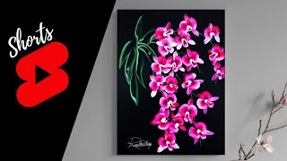 Hanging Orchids 💕 Acrylic Painting Flowers #Shorts