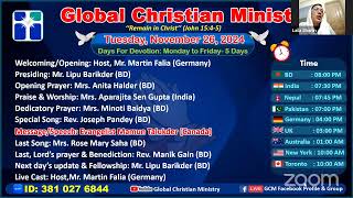 25 November 2024 Message/Speech: Rev. Ananda Bala (BD)