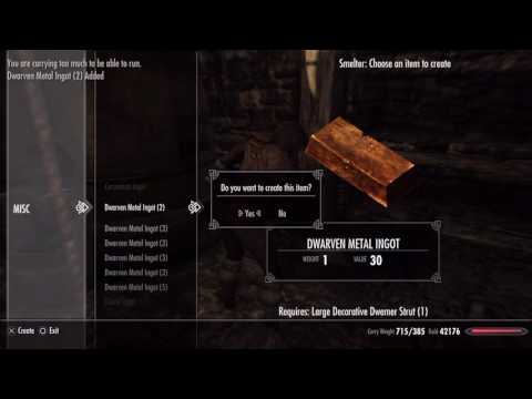 SKYRIM Free Dwarven ingots Dwemer metals SKYRIM Free Dwarven ingots Dwemer metals
