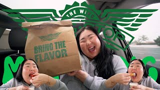 HUGE WINGSTOP MUKBANG 먹방 EATING SHOW! + Parm Garlic Tenders, Buffalo, Lemon Pepper | MONDAY MUNCHIES