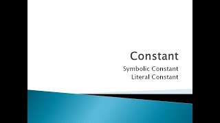 7 - Constant in C programming
