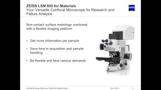 ZEISS Webinar: Confocal Microscopy in Materials Science