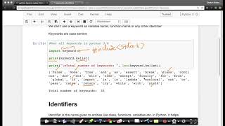 Python Programming Tutorial - Keywords and identifiers