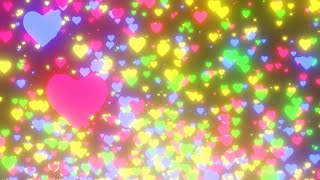 4K Flying Floating Colorful Hearts - Free Motion Background