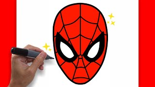 HOW TO DRAW SPIDERMAN MASK | DRAWING STEP BY STEP