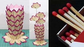How to make flower vase with matchsticks | Flower vase diy | DBB