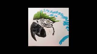 Parrot Painting Oil Pastel #art #animals #wildlife #timelapse
